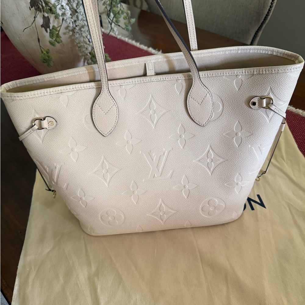 Louis Vuitton Cream Monogram Tote Bag